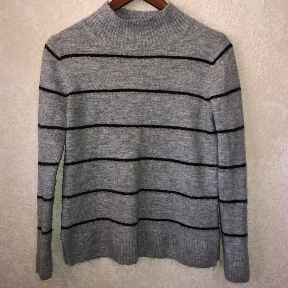 Silver glitter stripped sweater